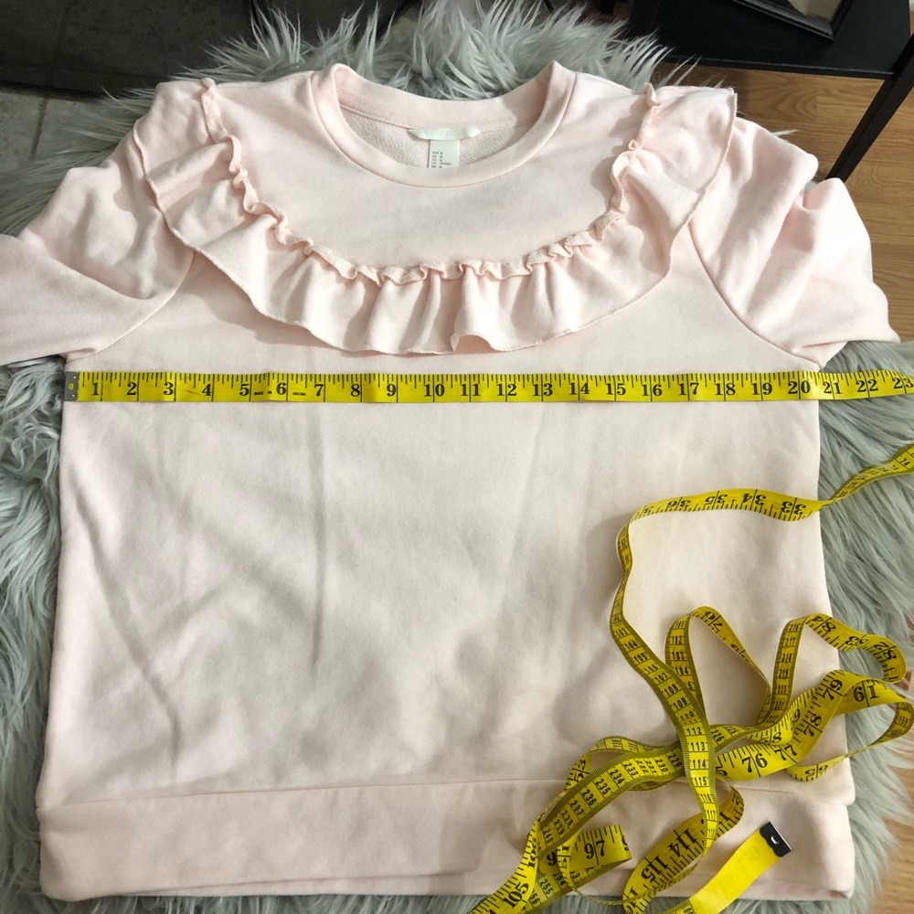 H&M PINK RUFFLE SWEATER - Picture 5 of 8